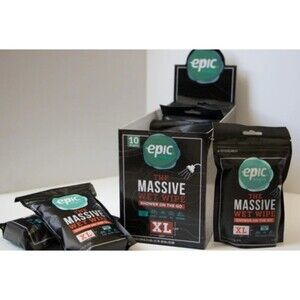 Epic Biodegradable Wipes Men or Women - Shower Wet Wipes XL Outdoors 10 Pk